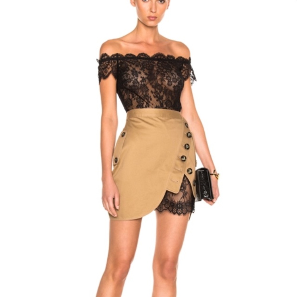 NWOT Self Portrait Beige Utility Mini Skirt 2